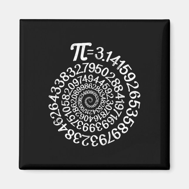 Pi = 3.14 Spiral Math Science Geek 3.14 Pi Day Ste Magnet (Front)