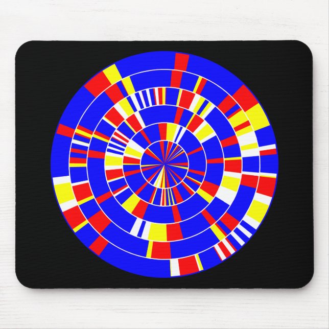 Pi Abstract 08 - On Black Mouse Pad (Front)