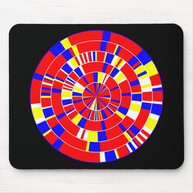 Pi Abstract - On Black Mouse Pad (Front)