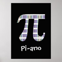Pi-ano ~ Funny Math Music Geek Poster Variation
