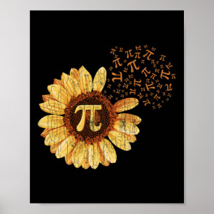 Pi Apparel Pi Day Sunflower Attire Math Funny Gift Poster