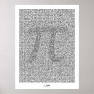 Pi art to the 31,415th decimal place with large Pi Poster