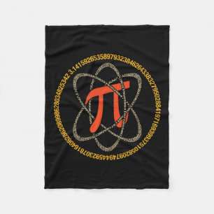 Pi Atom - Pi Day And Math Lover Gift Fleece Blanket