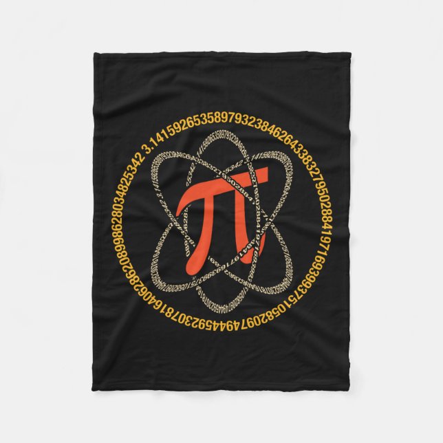Pi Atom - Pi Day And Math Lover Gift  Fleece Blanket (Front)