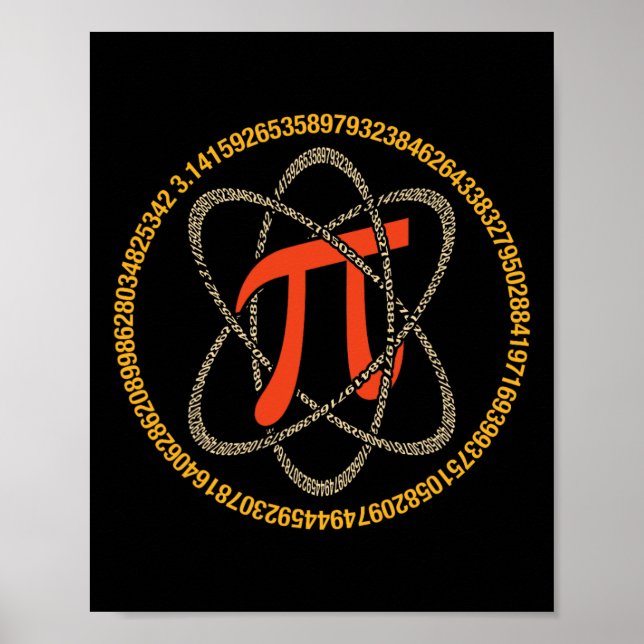 Pi Atom - Pi Day And Math Lover Gift  Poster (Front)