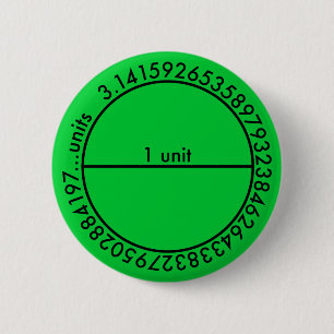 Pi Circle 6 Cm Round Badge