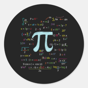 Pi Circle Number Formulas Nerdy Mathematicians Pi  Classic Round Sticker