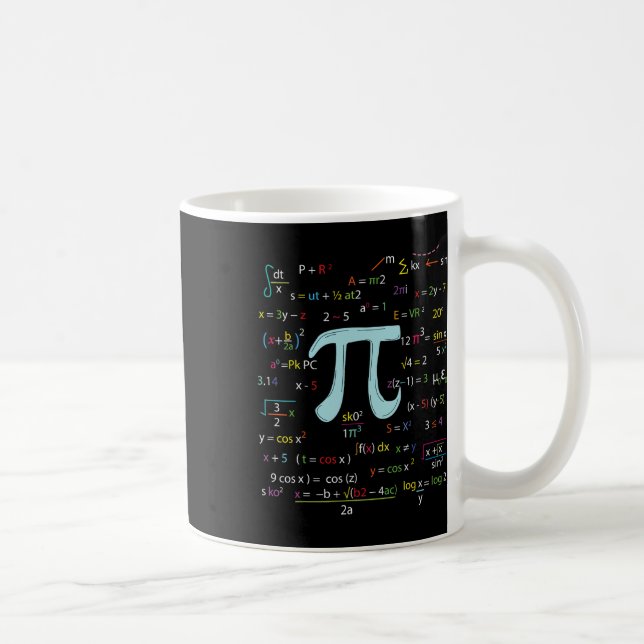 Pi Circle Number Formulas Nerdy Mathematicians Pi  Coffee Mug (Right)