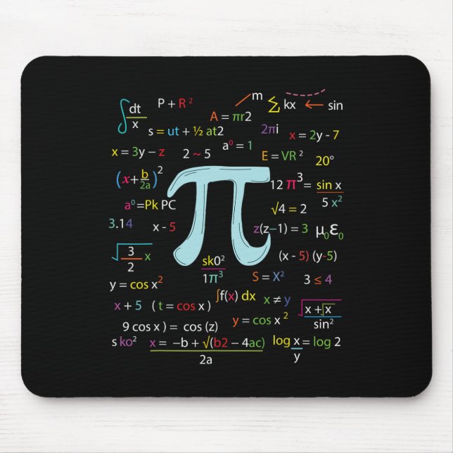 Pi Circle Number Formulas Nerdy Mathematicians Pi  Mouse Pad (Front)