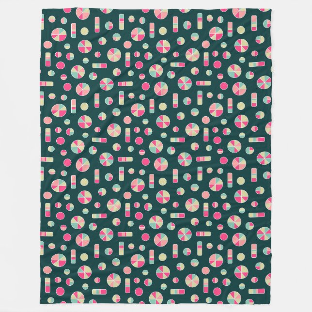 Pi Circles and Bars Pattern 271019v1 - Dark Green Fleece Blanket (Front)