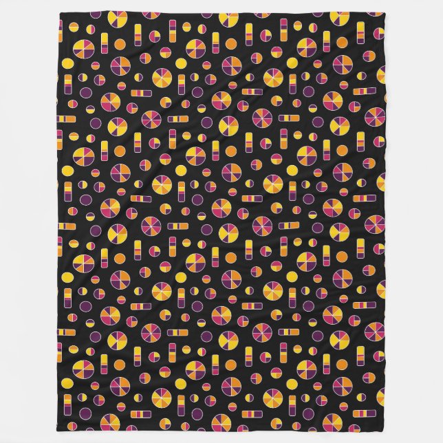 Pi Circles and Bars Pattern 271019v2 - Black Fleece Blanket (Front)