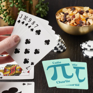 Pi / Cutie Pi custom text & colour Playing Cards