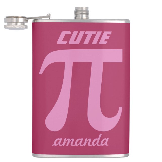 Pi / Cutie Pie custom monogram flask (Opened)