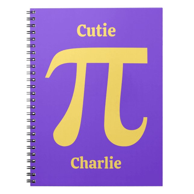 Pi / Cutie Pie custom name Notebook (Front)