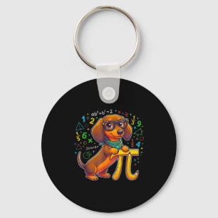 Pi Dachshund Math Pi Math Funny Pi Day Symbol Dog  Key Ring