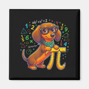 Pi Dachshund Math Pi Math Funny Pi Day Symbol Dog Magnet
