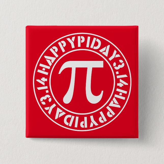 Pi Day 15 Cm Square Badge (Front)