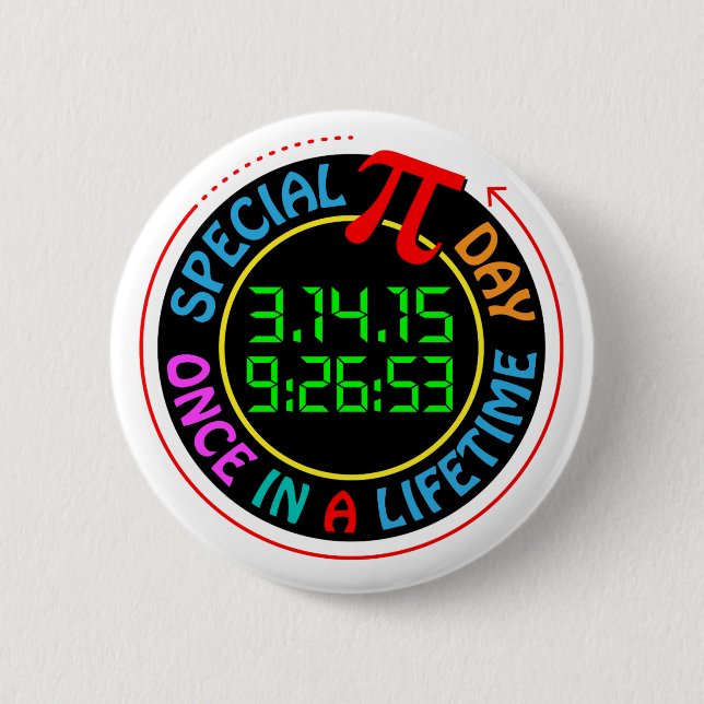 Pi Day 2015 6 Cm Round Badge (Front)
