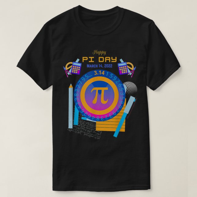 Pi Day 2022 Math Teacher  Student  School Design 3 T-Shirt (Design Front)