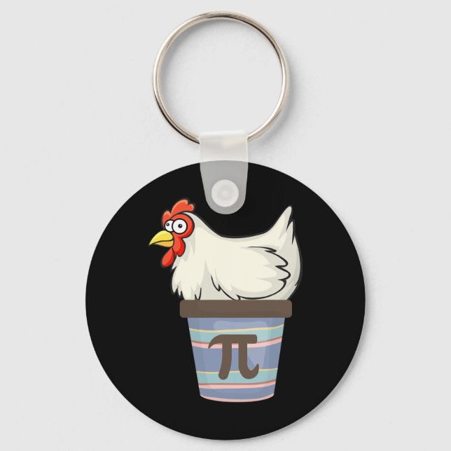 Pi Day 2025 Math Lover Mathematics Chicken Pot Pie Key Ring (Front)