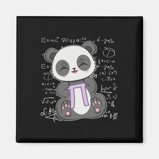 Pi Day 3.14159 Algebra Mathematic Anime Panda Bear Magnet (Front)