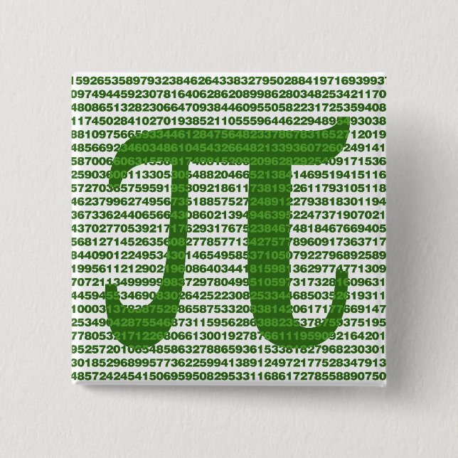Pi Day 3.14 15 Cm Square Badge (Front)