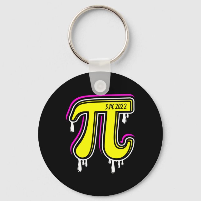 Pi Day 3.14.2025 Bright  Key Ring (Front)
