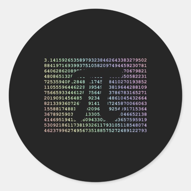 Pi Day 3.14 Cool Funny Nerd Math Geek 2017 Rainbow Classic Round Sticker (Front)