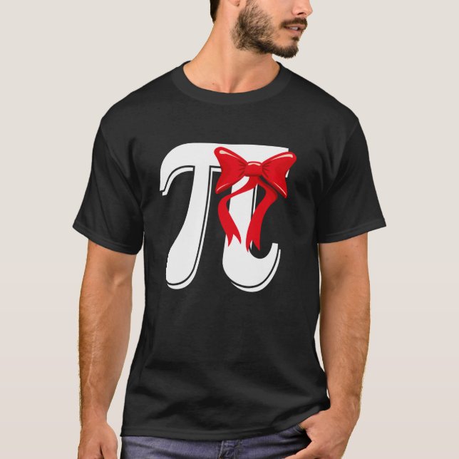 Pi Day 3.14 Coquette Bow Math Teacher Mathematics  T-Shirt (Front)