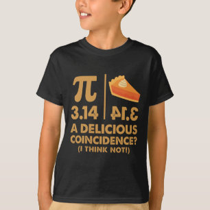Pi Day 3.14 Delicious Coincidence Funny Math Nerd T-Shirt