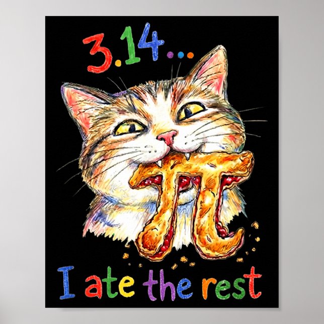 Pi Day 3.14 Funny Pie Menu Poster _ Math Lover Déc (Front)