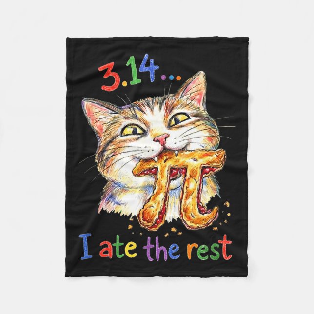 Pi Day 3.14 Funny Pie Menu Poster _ Math Lover Déc Fleece Blanket (Front)