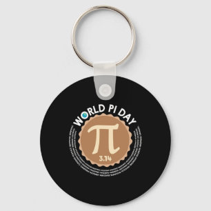 Pi Day - 3.14 March 14 - Math Geometry Nerd - Pie Key Ring
