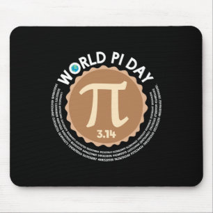 Pi Day - 3.14 March 14 - Math Geometry Nerd - Pie  Mouse Pad