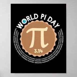 Pi Day - 3.14 March 14 - Math Geometry Nerd - Pie Poster