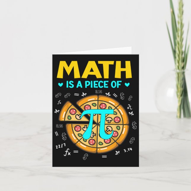 Pi Day 3.14 Math Is A Piece Of Pizza Bitcoin Start Card (Front)