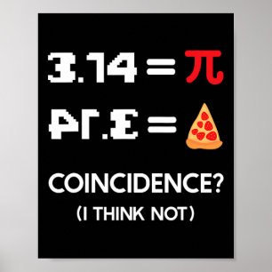 Pi Day 3.14 Pie Symbol Coincidence I Think Not Mat Poster