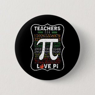 Pi Day 3.14 Teachers Love Pi Math Teachers Gift- 6 Cm Round Badge