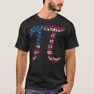 Pi Day American Flag Math sabrina horse riding T-Shirt