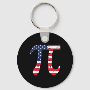 Pi Day American Flag Patriotic Math Nerd 3.14 Funn Key Ring