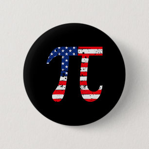Pi Day American Flag Patriotic Math Nerd Geek 3.14 6 Cm Round Badge