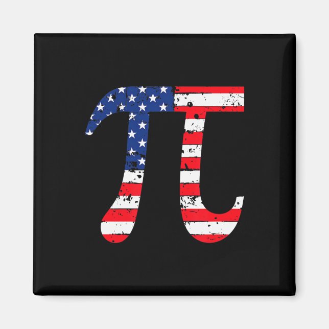 Pi Day American Flag Patriotic Math Nerd Geek 3.14 Magnet (Front)