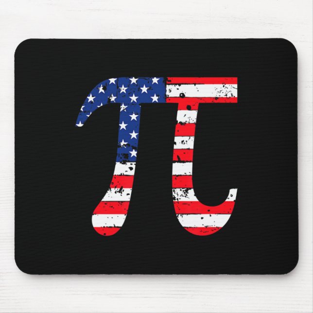 Pi Day American Flag Patriotic Math Nerd Geek 3.14 Mouse Pad (Front)