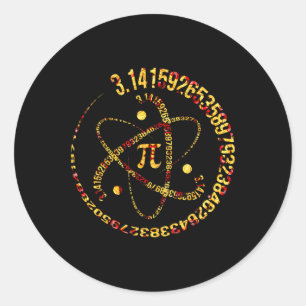 Pi Day Atom Pi 3.14 Science Math Lover  Classic Round Sticker