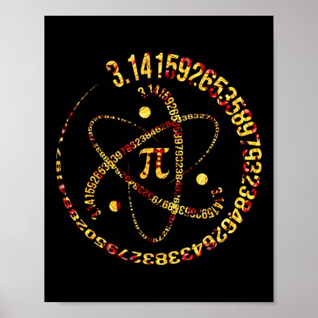 Pi Day Atom Pi 3.14 Science Math Lover  Poster (Front)