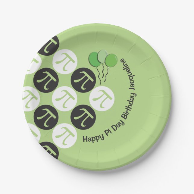 Pi Day Birthday Paper Plate (Front)