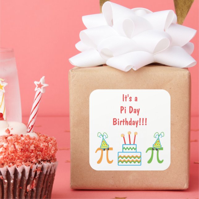 Pi Day Birthday Stickers (Party)