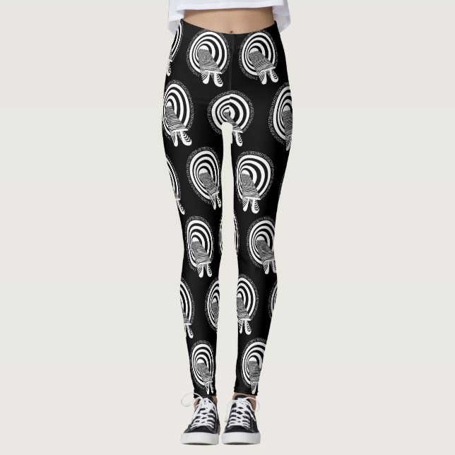Pi Day Black Hole Typography Leggings (Front)