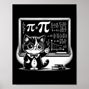Pi Day Cat For Boys Kids Men Women Teachers Pi Day Poster