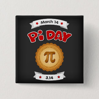 Pi Day Chalkboard, March 14, 15 Cm Square Badge